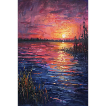 Sunset Over Water Acrylic Canvas